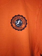 Vintage Abercrombie Fitch Crest Patch Graphic Tee Mens XL Orange Athletic NY
