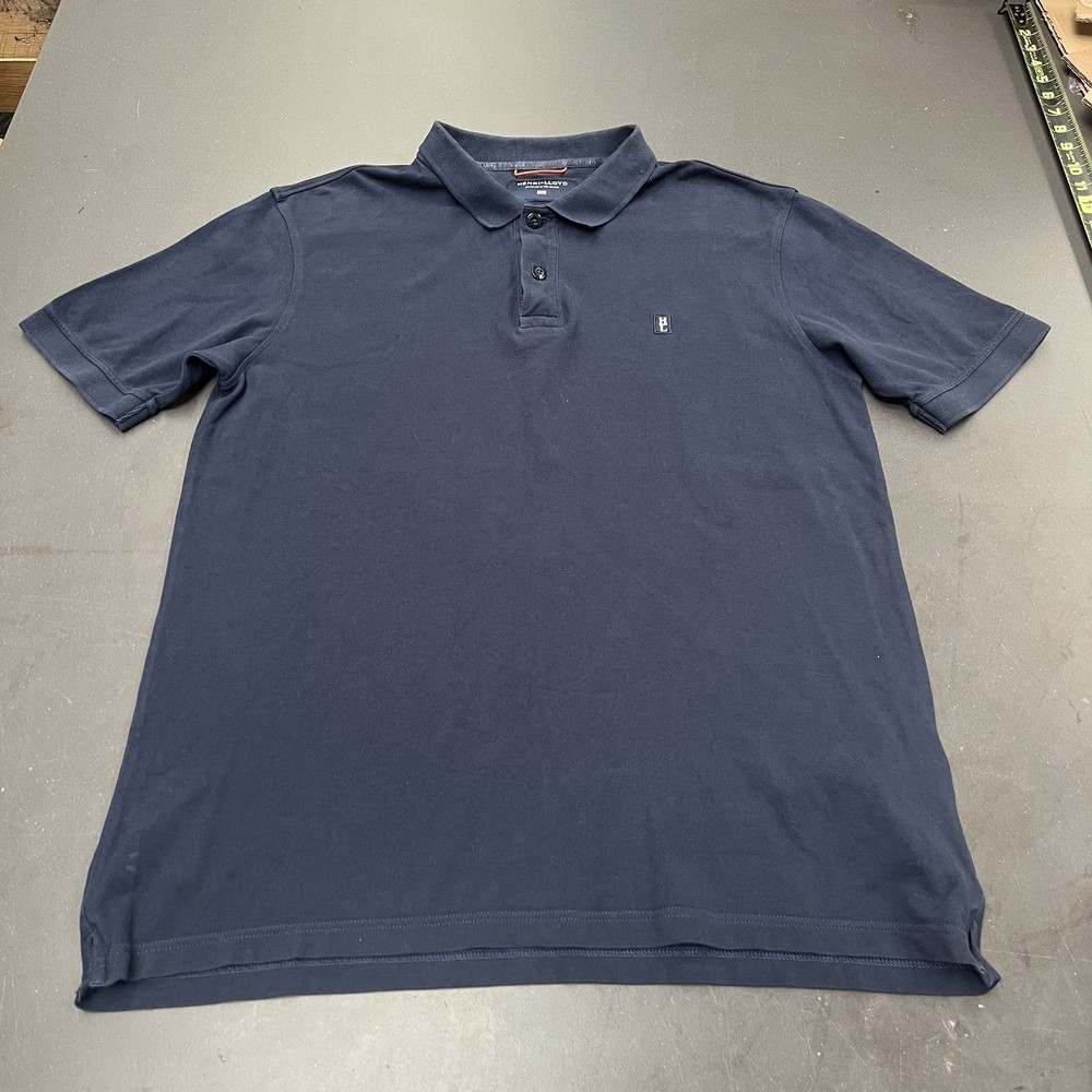 Henri Lloyd Mens Navy Blue Short Sleeve Polo Shirt Size Large