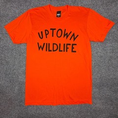 Only NY Uptown Wildlife Crew Neck Cotton T-Shirt Orange Streetwear Size M
