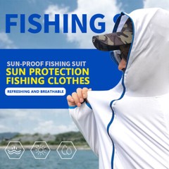 UPF 50+ Men UV Protection Jacket T-Shirt Hoodie Long Sleeve Outdoor Fishing Tops