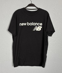 New Balance Men’s Large Graphic T-Shirt Black White Logo Tee Spellout