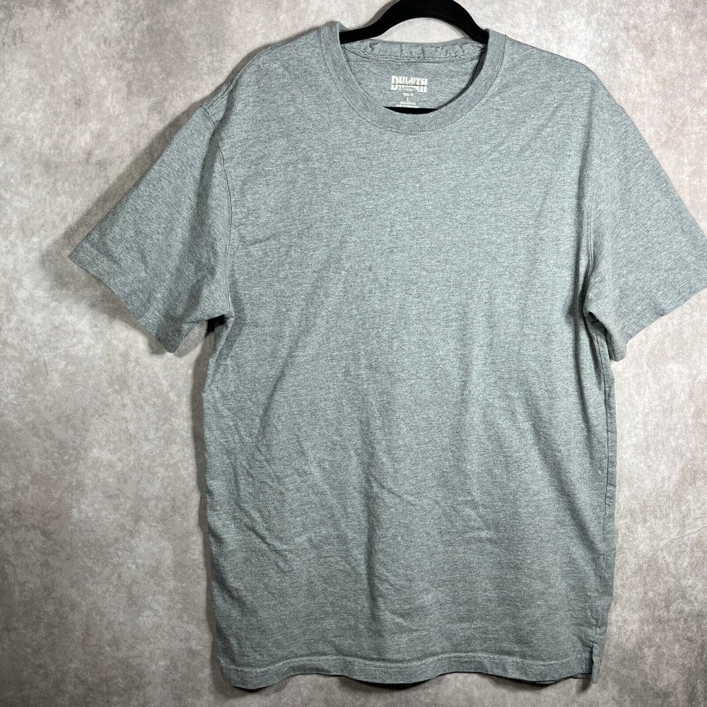 Duluth Trading Co. T-Shirt Mens Large Gray Short Sleeves Trim Fit Crew Neck Work