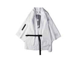 Niepce Streetwear Japanese White Kimono Graphic Tee Ninja Short Sleeves Shirt