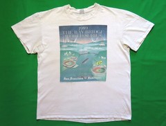 1980’s Vintage T Shirt 1989 Bay Area World Series Giants A’s Stedman *Heavy Use*