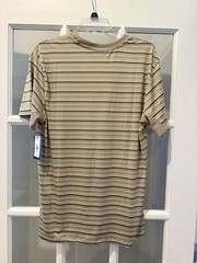 RVCA Men’s Sweep Stripe Crew SS T-Shirt Active Size Medium – Khaki/Black Striped