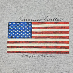 Academy Sports Long Sleeve Shirt Mens XXL 2XL Heathered Gray Flag America Unites