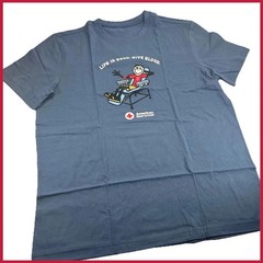 Life Is Good American Red Cross Give Blood Graphic T-Shirt Indigo Blue | S-4XL