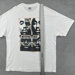 Vtg Alstyle Y2K Mens 2XL White T Shirt Tupac Notorious BIG Portrait Art Rap Tee