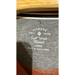 Member’s Mark Thermal Shirt Mens Large Orange Excellent Waffle Knit SAZF9D3192