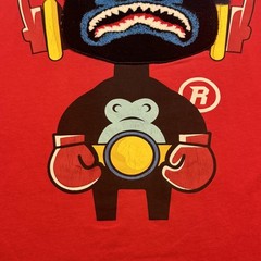 Bleecker & Mercer Shirt Mens Large Blue Red Graphic Boxer Chenille Patch Tee