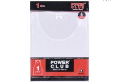 POWER CLUB White A-Shirts 3 Pieces Men size XL 46-48