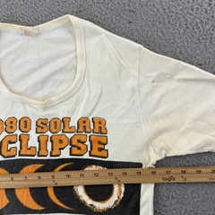 Vintage Kenya Solar Eclipse Shirt Adult Small White Short Sleeve 80s Outdoor USA