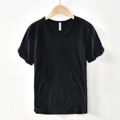 Retro Raw Edge T-Shirt for Men, 100% Cotton, Lightweight,Breathable,Slim-fit