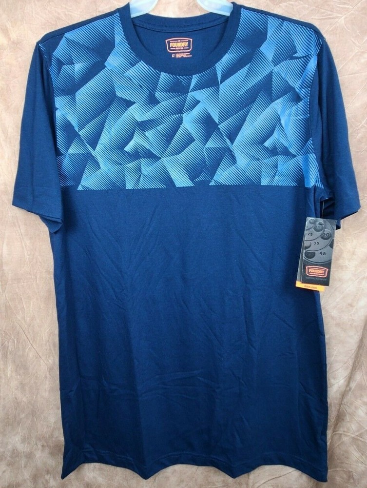 LT Foundry Blue with Slate Blue Stripes T-Shirt Men’s Big & Tall Loose Fit