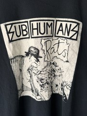 VTG Subhumans Punk Rock Band Concert Promo Faded Worn Black T-Shirt Size XXXL