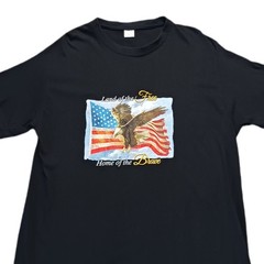 Land of the Free Home of the Brave Mens Large T Shirt Black Short Sleeve
