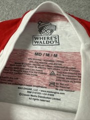 Wheres Waldo Red Stripe AOP Halloween Costume T Shirt EUC Official Men’s Medium