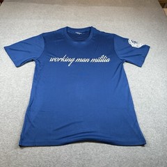 Working Man Militia T-shirt Mens M Blue WMM Graphic Print Lion Short Sleeve