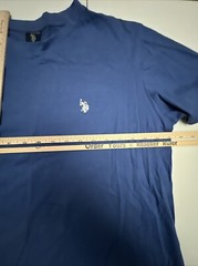 US Polo Assn Shirt Mens Adult Large Blue Cotton Short Sleeve Pony Pocket Casual