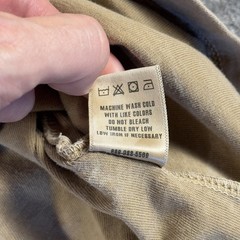 Buck Mason Shirt Mens XL Beige Cotton Crewneck Curved Hem Tee T-Shirt USA