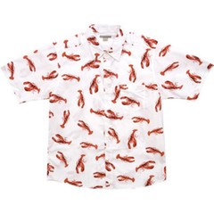 Seinfeld Cosmo Kramer Lobster Cabana Vacation Button Down Shirt White