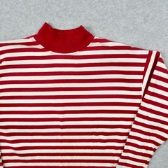 Vintage 90s Calvin Klein Sport Striped T Shirt Size S Small Red Mock Neck USA