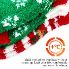 3 Pairs Cute Christmas Fluffy Fuzzy Socks Women Winter Warm Cozy Home Wear
