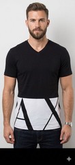 $45 ARMANI EXCHANGE Black HEM PRINT Short Sleeve OVERSIZED Fit T-shirt NWT