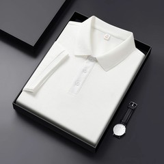 New men’s casual pure-color POLO shirt, suitable for daily commuting, featuring