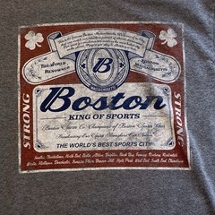 Boston The King Of Sports Gray Unisex Tee Shirt Size Medium, Budweiser Label