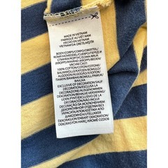 Polo Ralph Lauren XL Custom Slim Fit Navy Yellow Striped 100% Cotton Pony Tshirt