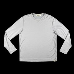 Merino Tech Base Layer Shirt Men’s M Gray Wool Blend Stretch Long Sleeve Hiking