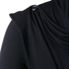 Men’s Casual Long Sleeve Cardigan with Shawl Collar and Overlap Design