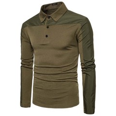 Mens Long Sleeve Shirt Casual Muscle Fit Turn-down Collar Tops T-shirt Blouse