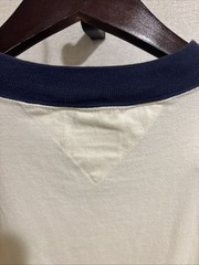 Vintage 90s Tommy Hilfiger Patriotic Eagle Crest Ringer T-Shirt White Blue Red L