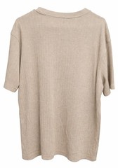 Covington Mens XL Tan Vertical Textured Knit Top Short Sleeve Crew Neck Cotton
