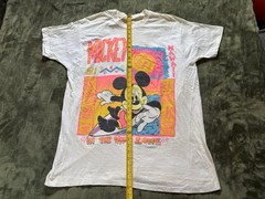 Vintage Mickey Mouse Sleep Shirt White One Size Hawaii Wave Zone Sherry 90s USA