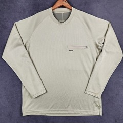 Patagonia Sunshade Shirt Mens Large Retro Khaki Bonefish Graphic Zipper Pocket