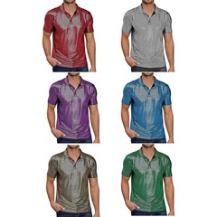 Mens Shirt Party Blouse Button Tops T-shirt Costume Stage Performance Festival