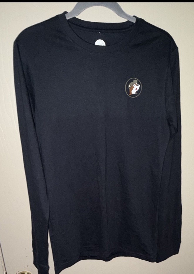 Buc-ee’s Long Sleeve T-Shirt Men’s Small Black Camo Logo Graphic Tee NWT