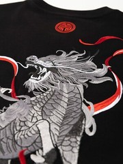 Niepce Men’s Raging Kirin Embroidery Graphic Tee Japanese Streetwear T-Shirt