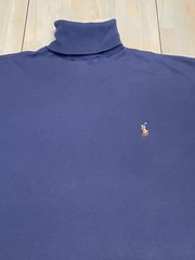 Ralph Lauren Turtle Neck Men’s Size Medium Vintage Blue Long Sleeve Preppy
