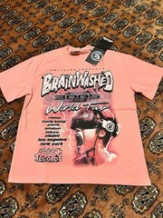 HELLSTAR BRAINWASHED 3005 WORLD TOUR PINK GRAPHIC MEN’S TEE SIZE L