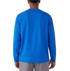 Hang Ten Men’s Tidal Long Sleeve Sun Tee UPF 50+ Soft Feel Stretch Blue Size L