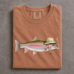 Funny Fishing Shirt Fishing Trout T-Shirt Funny Bucket Hat Fish Graphic Tee