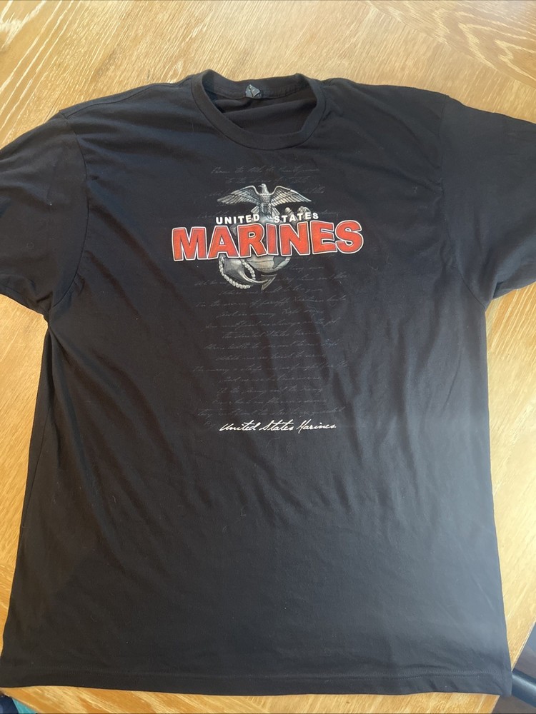 United States Marines T Shirt Mens XL Black Graphic Print Short Sleeve