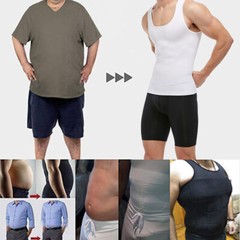 Men Compression Shirts Slimming Body Shaper Vest Tank Tops Abdomen Gynecomastia