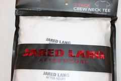 Jared Lang Men’s White Slim Fit Crew Neck Cotton T-Shirt 3-Pack Size Small