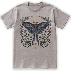 Celestial Luna Moth T-Shirt Galaxy Moon Phases Witchy Boho Nature Lover Gift