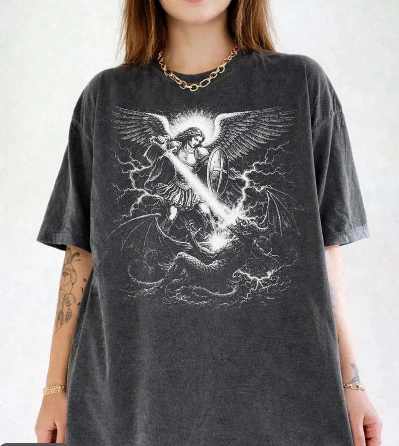 St Michael Archangel T-Shirt,Christian Gift Idea,Faith Based Clothing,St Michael